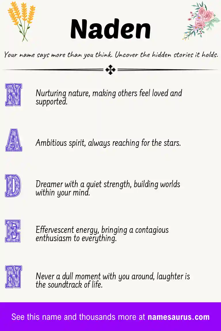 Acrostic poem about Naden.