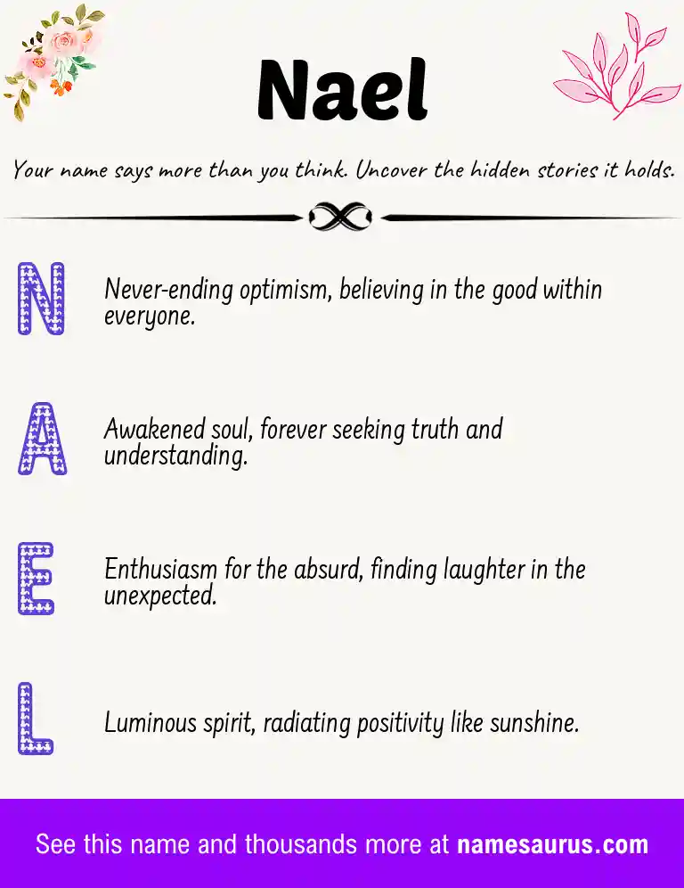 Acrostic poem about Nael.