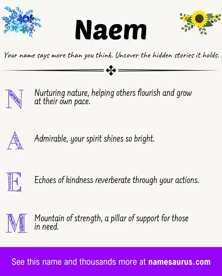 Acrostic poem about Naem.
