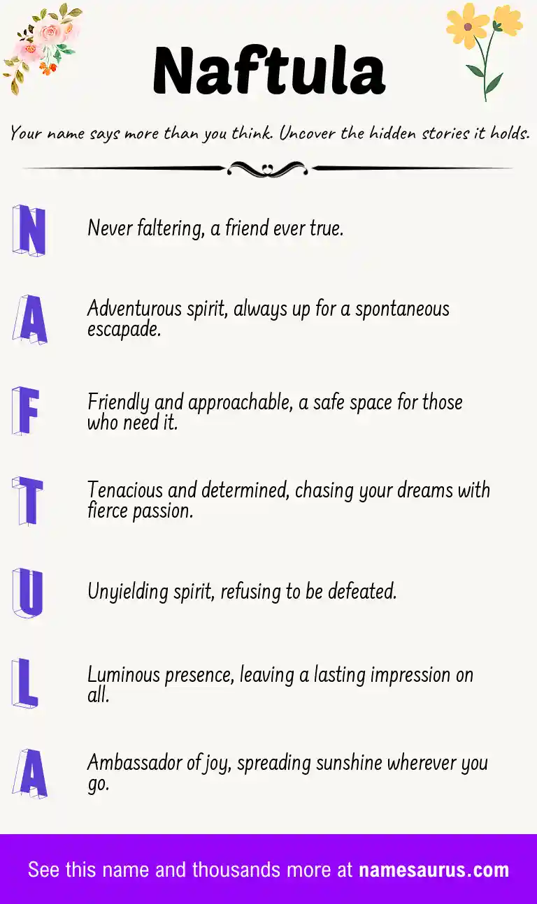 Acrostic poem about Naftula.