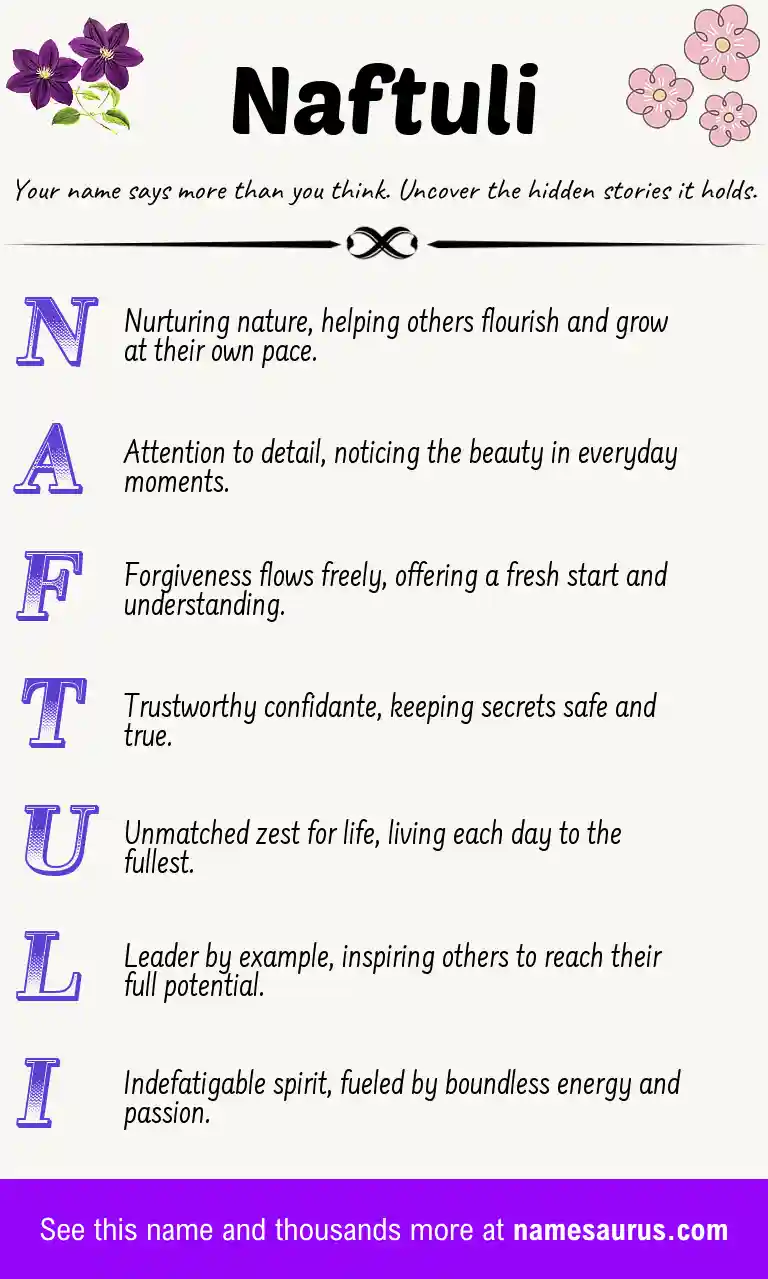 Acrostic poem about Naftuli.