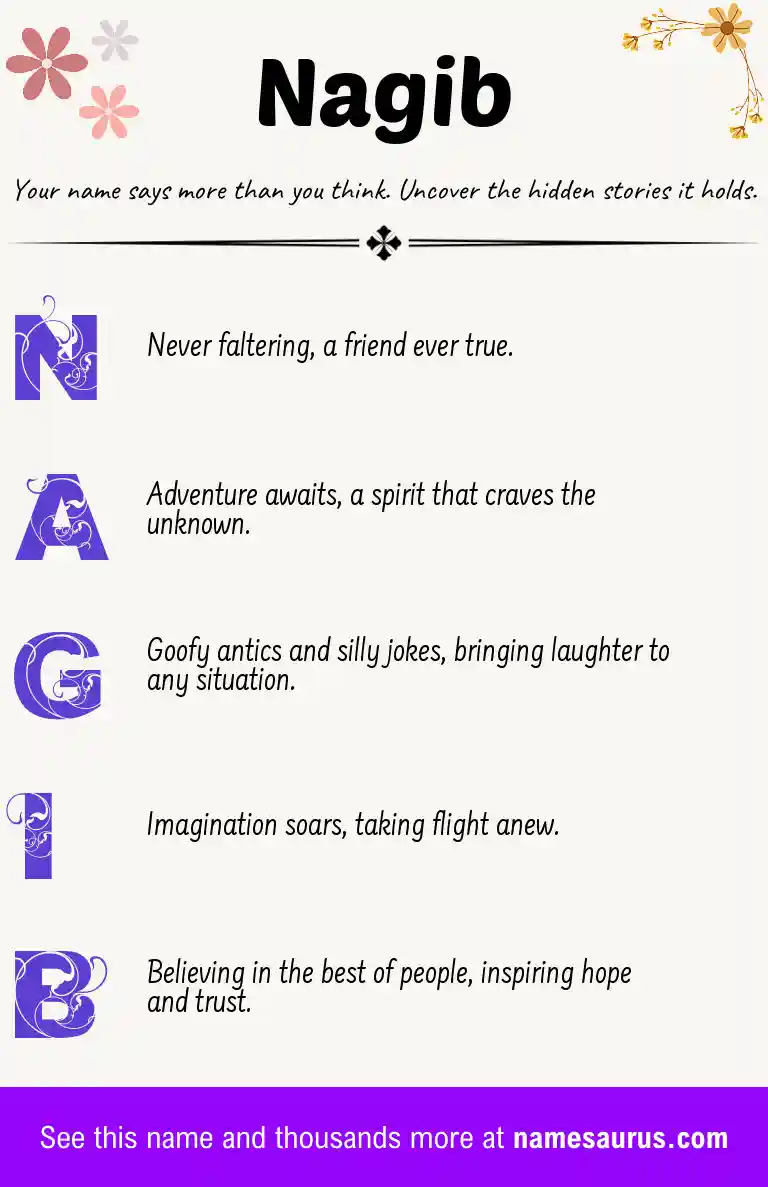 Acrostic poem about Nagib.