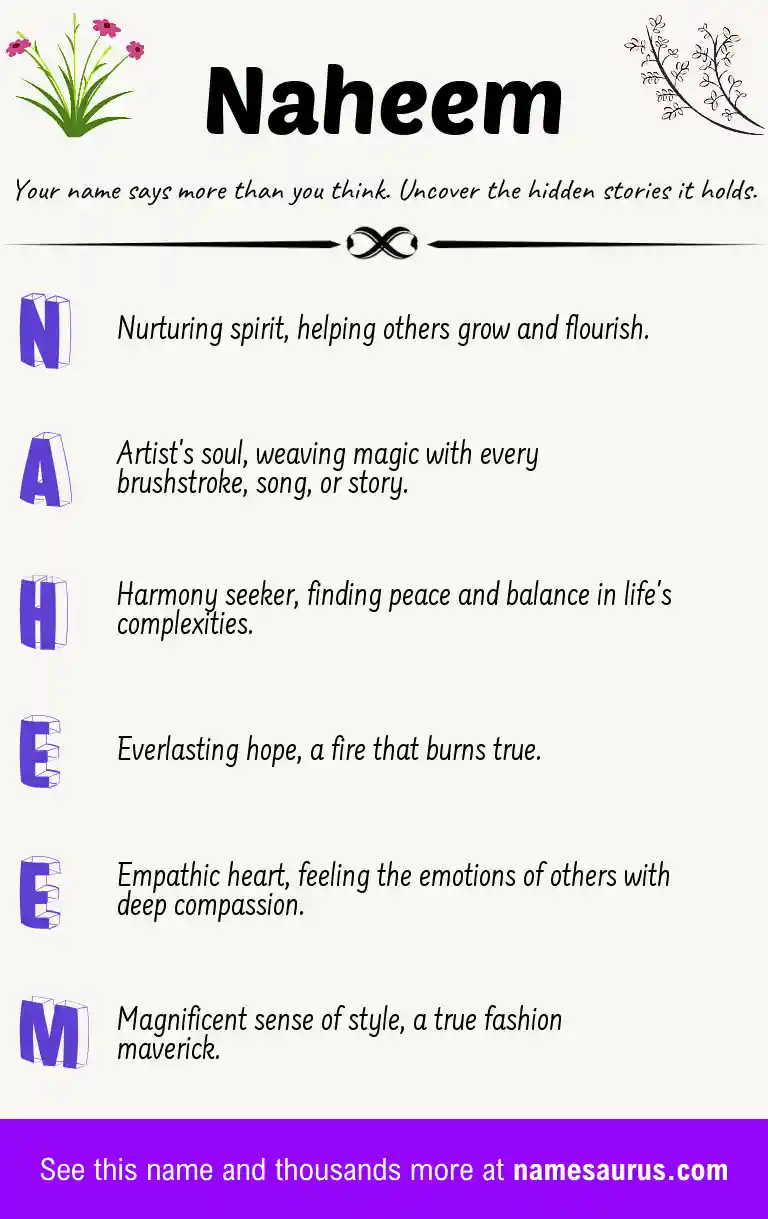 Acrostic poem about Naheem.