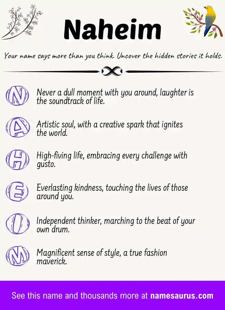 Acrostic poem about Naheim.