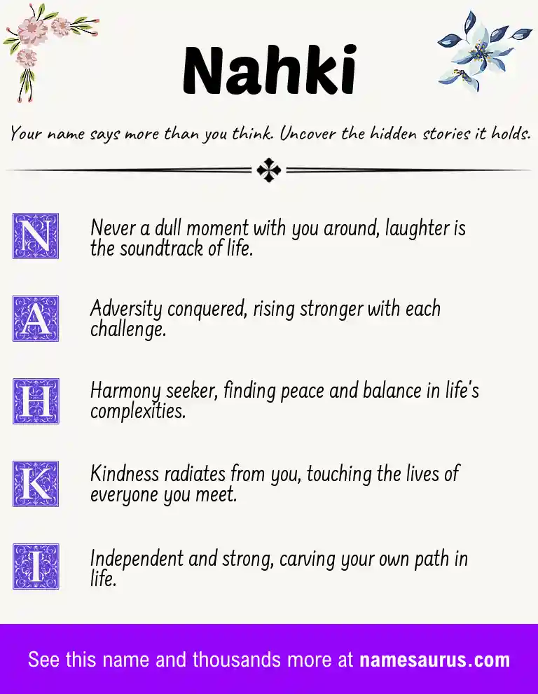 Acrostic poem about Nahki.