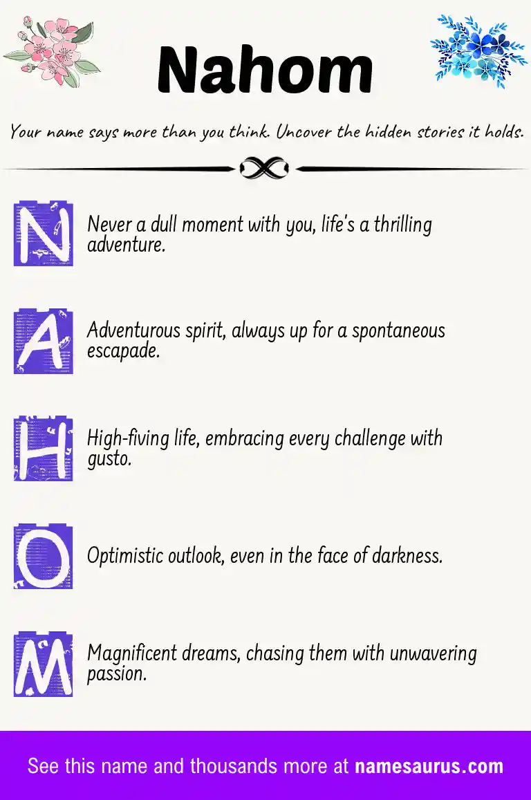 Acrostic poem about Nahom.