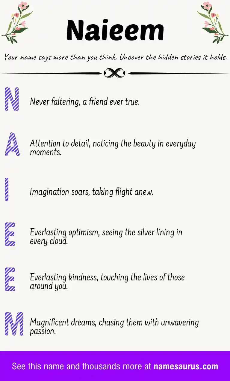 Acrostic poem about Naieem.