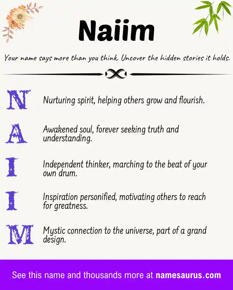 Acrostic poem about Naiim.