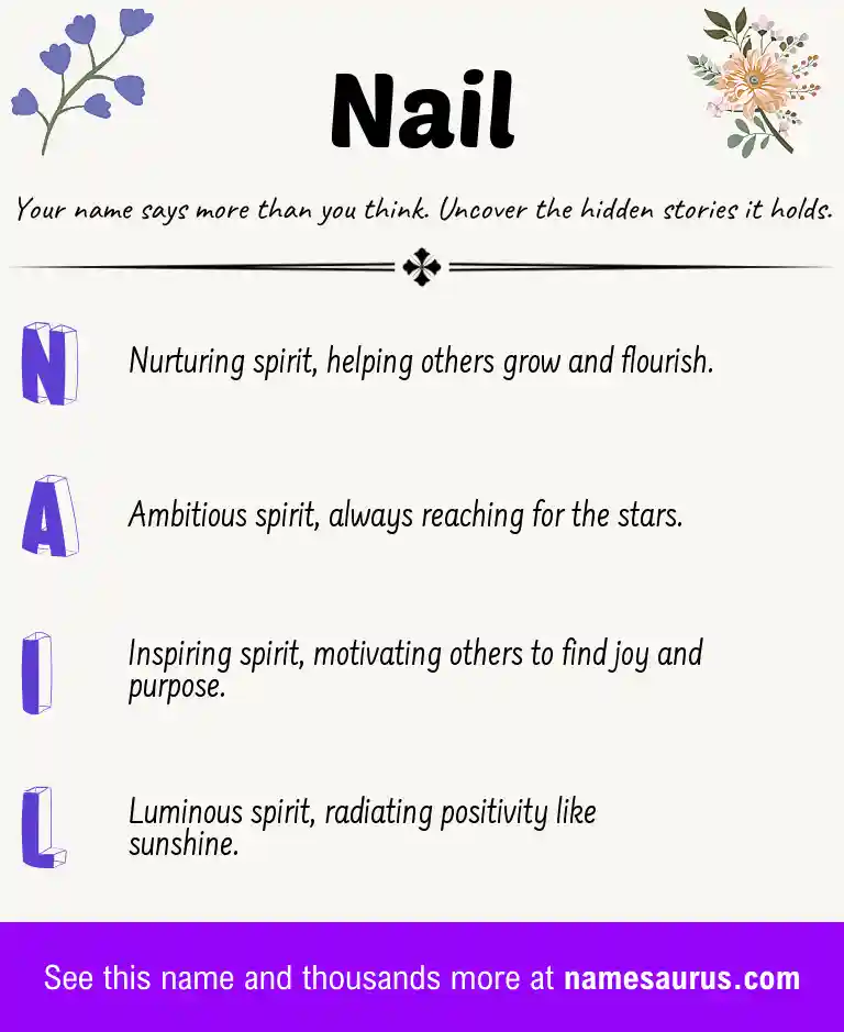 Acrostic poem about Nail.