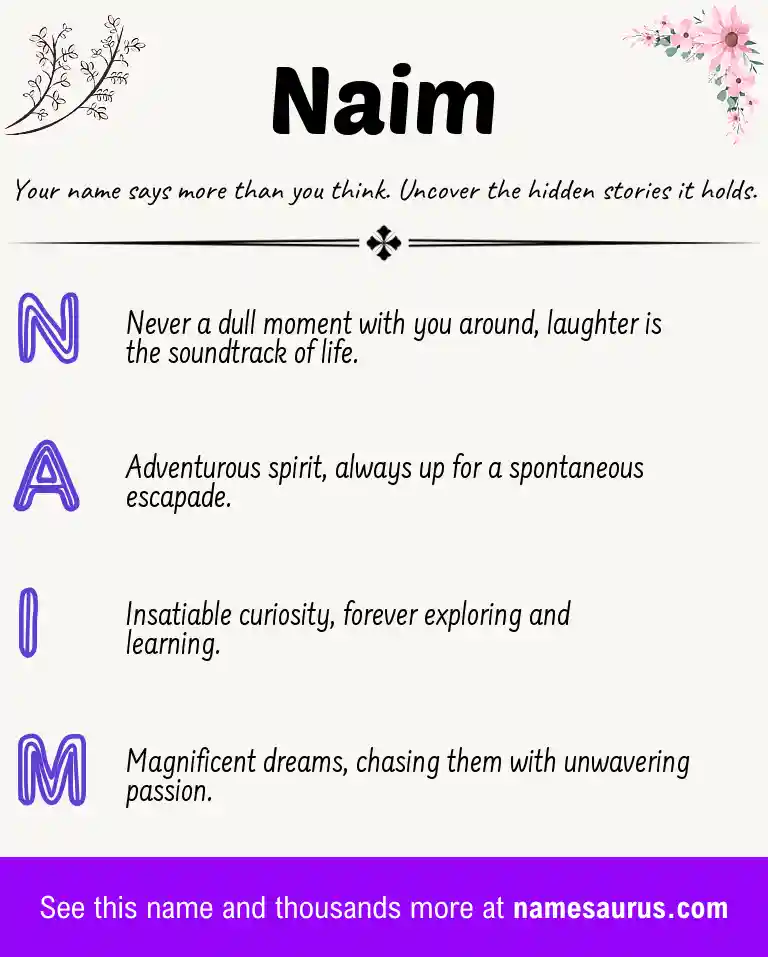 Acrostic poem about Naim.
