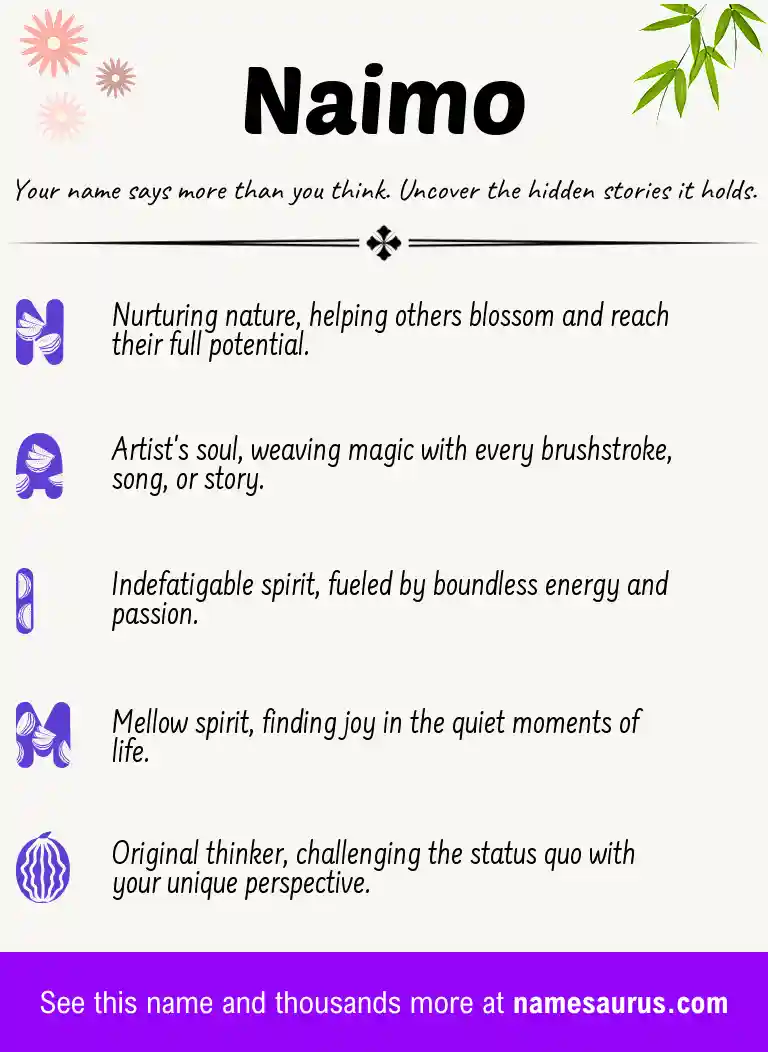 Acrostic poem about Naimo.