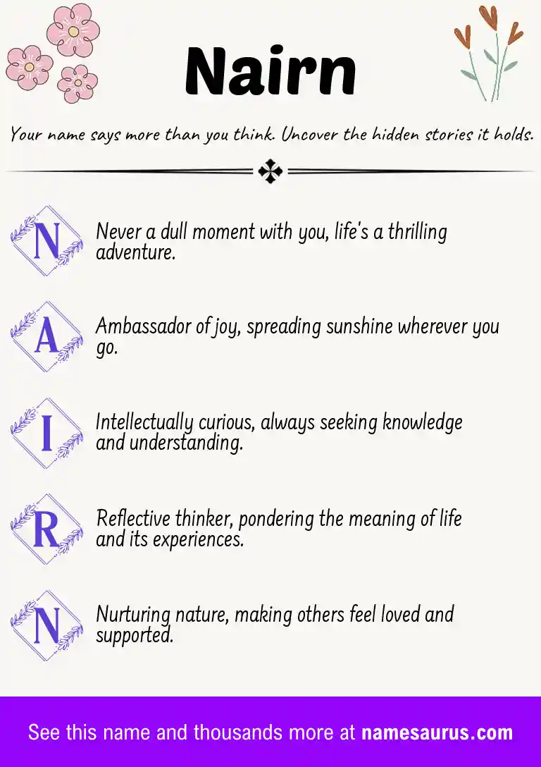 Acrostic poem about Nairn.