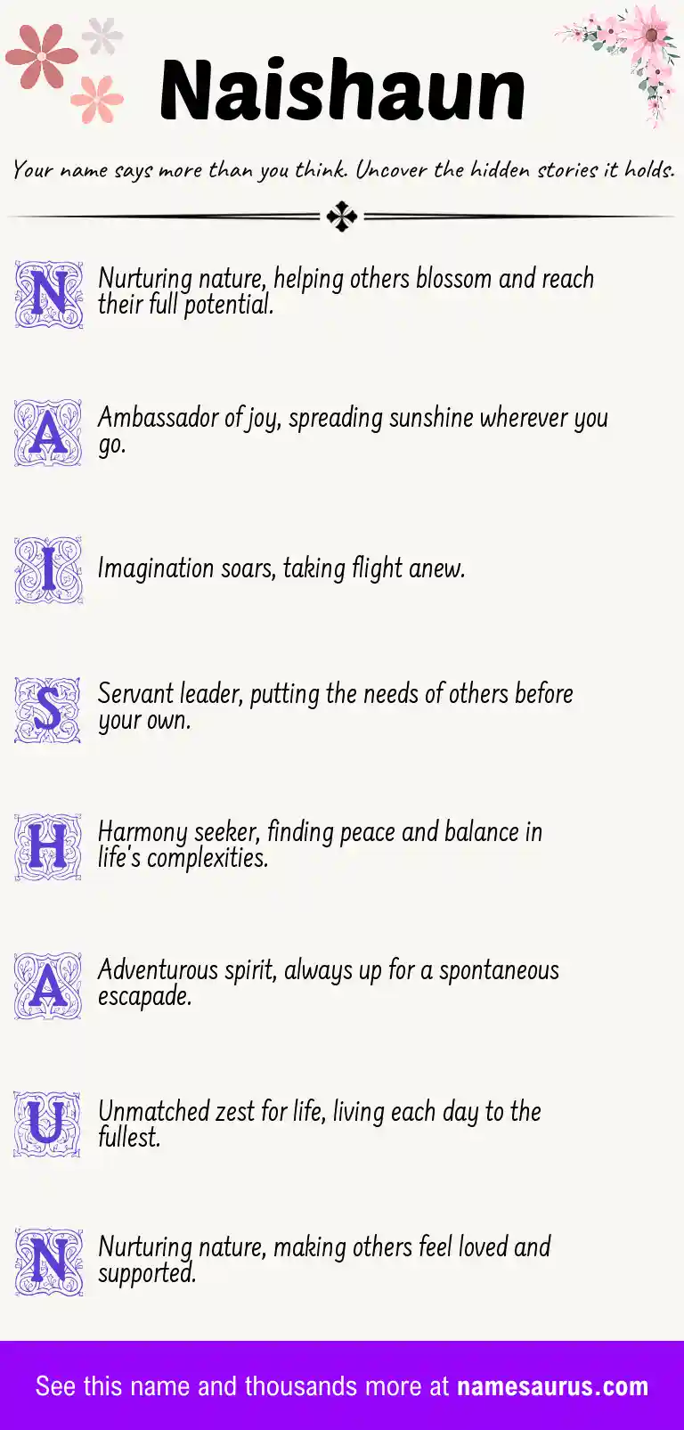 Acrostic poem about Naishaun.