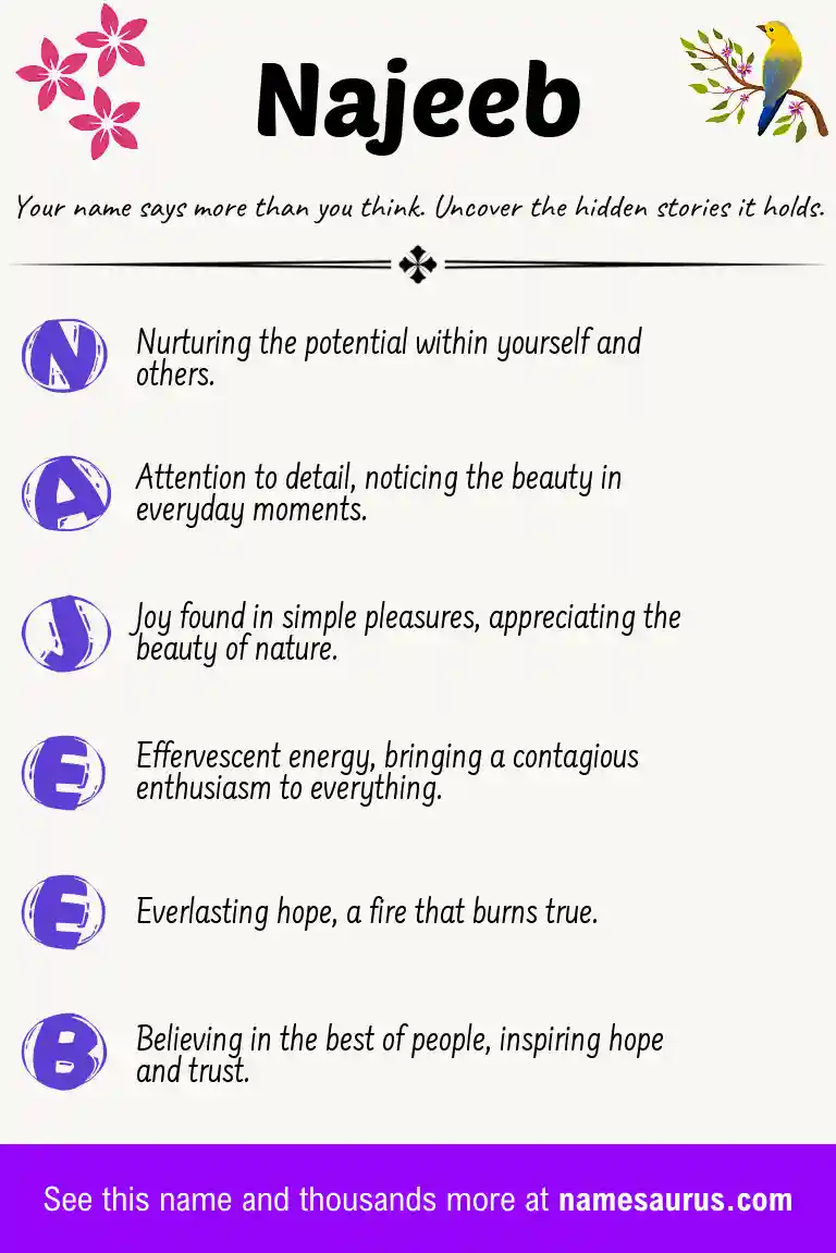 Acrostic poem about Najeeb.