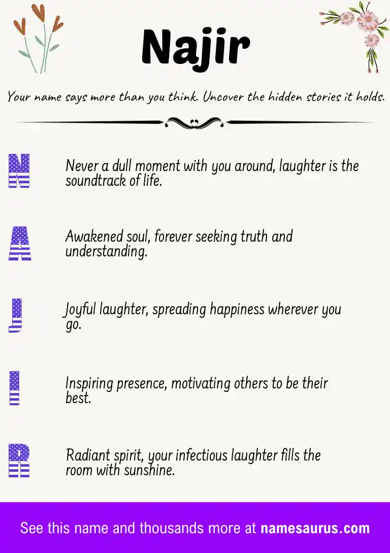 Acrostic poem about Najir.