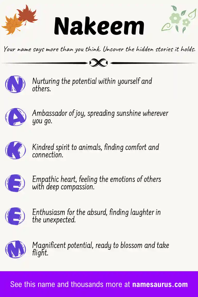 Acrostic poem about Nakeem.