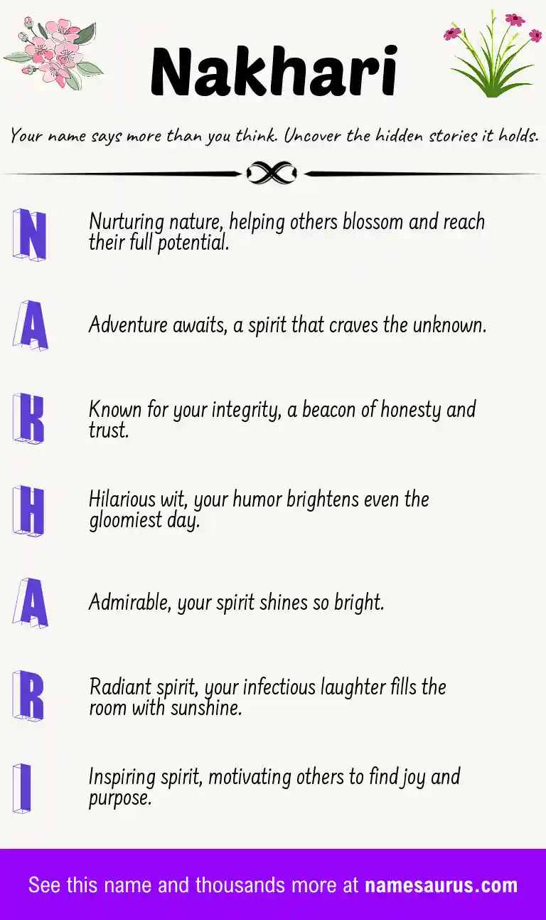 Acrostic poem about Nakhari.