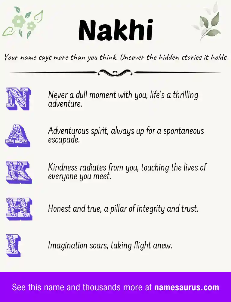 Acrostic poem about Nakhi.