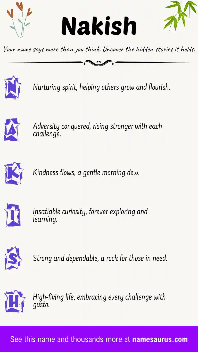 Acrostic poem about Nakish.