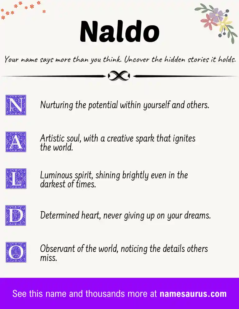 Acrostic poem about Naldo.