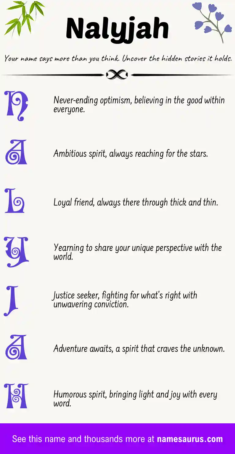 Acrostic poem about Nalyjah.