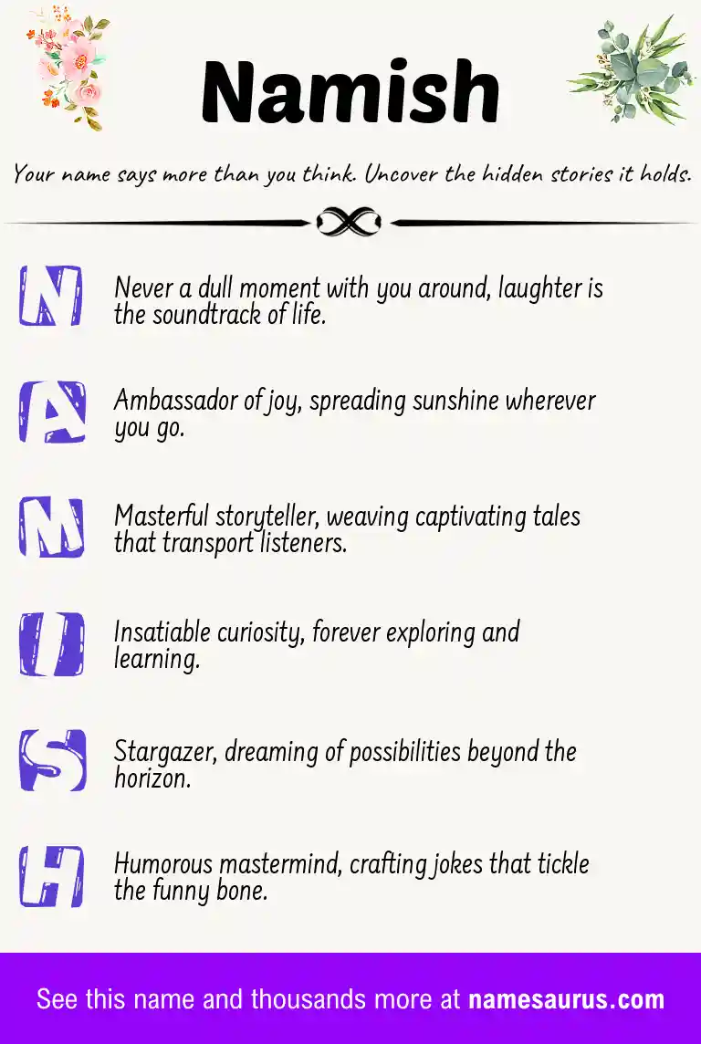 Acrostic poem about Namish.