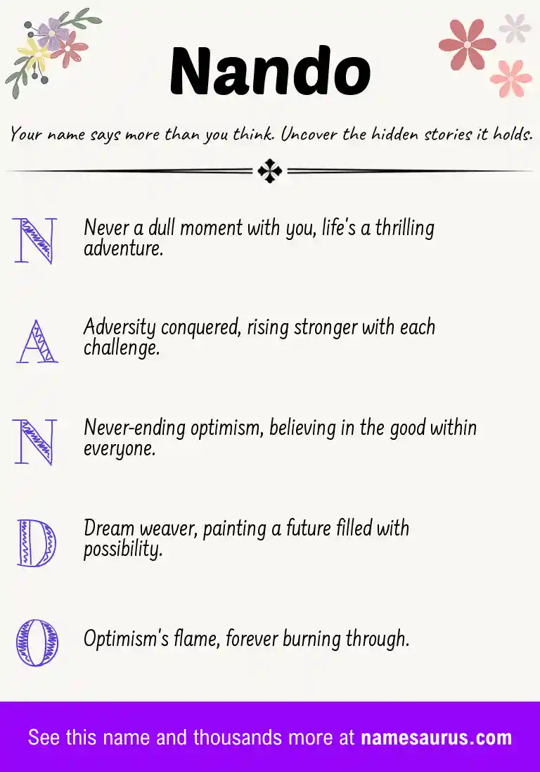 Acrostic poem about Nando.