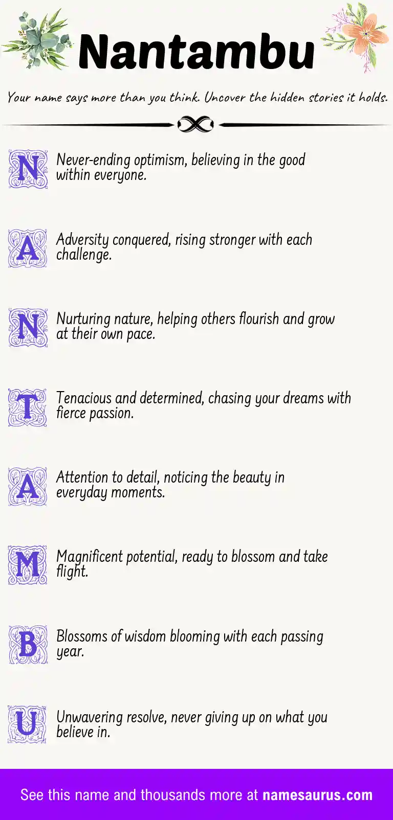 Acrostic poem about Nantambu.
