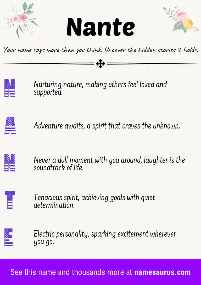 Acrostic poem about Nante.