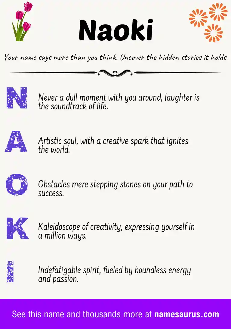 Acrostic poem about Naoki.