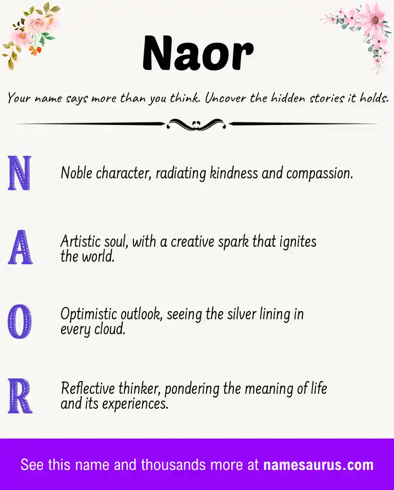 Acrostic poem about Naor.