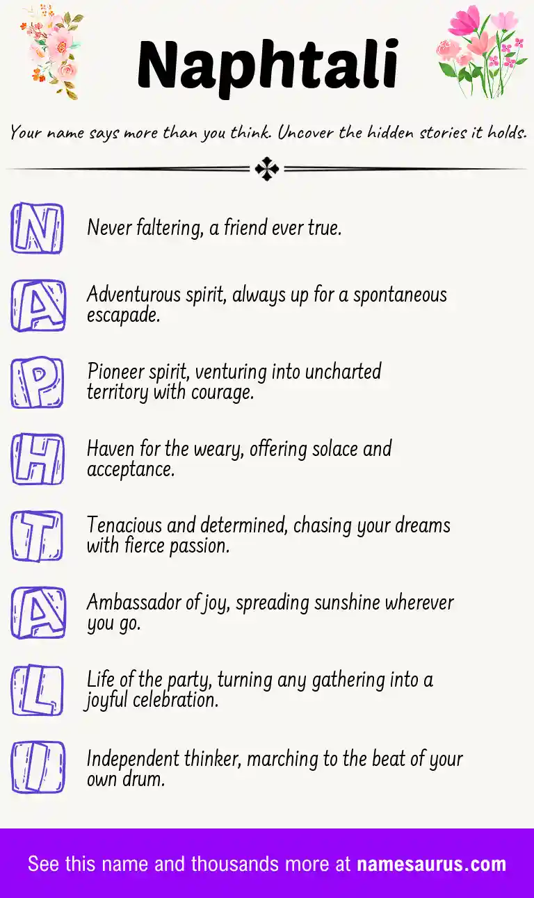 Acrostic poem about Naphtali.