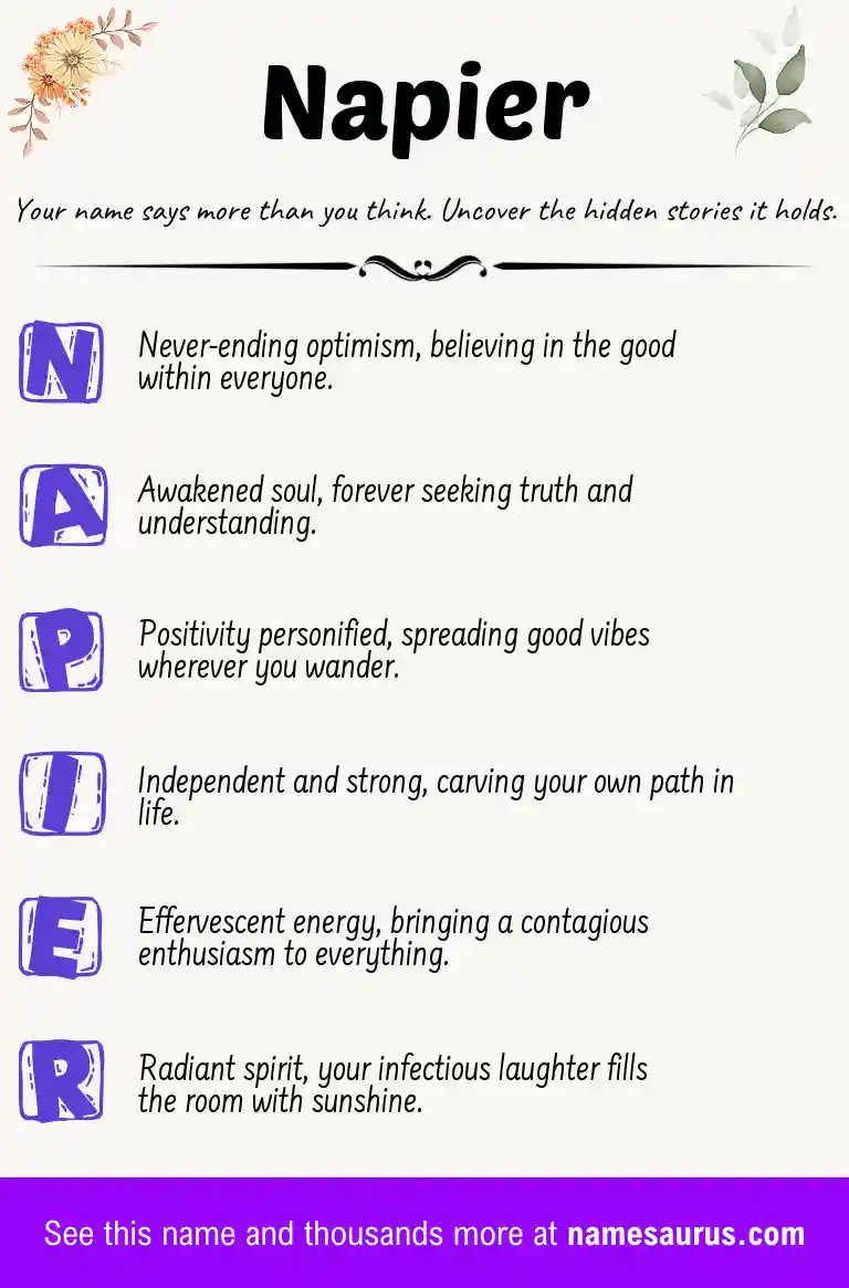 Acrostic poem about Napier.