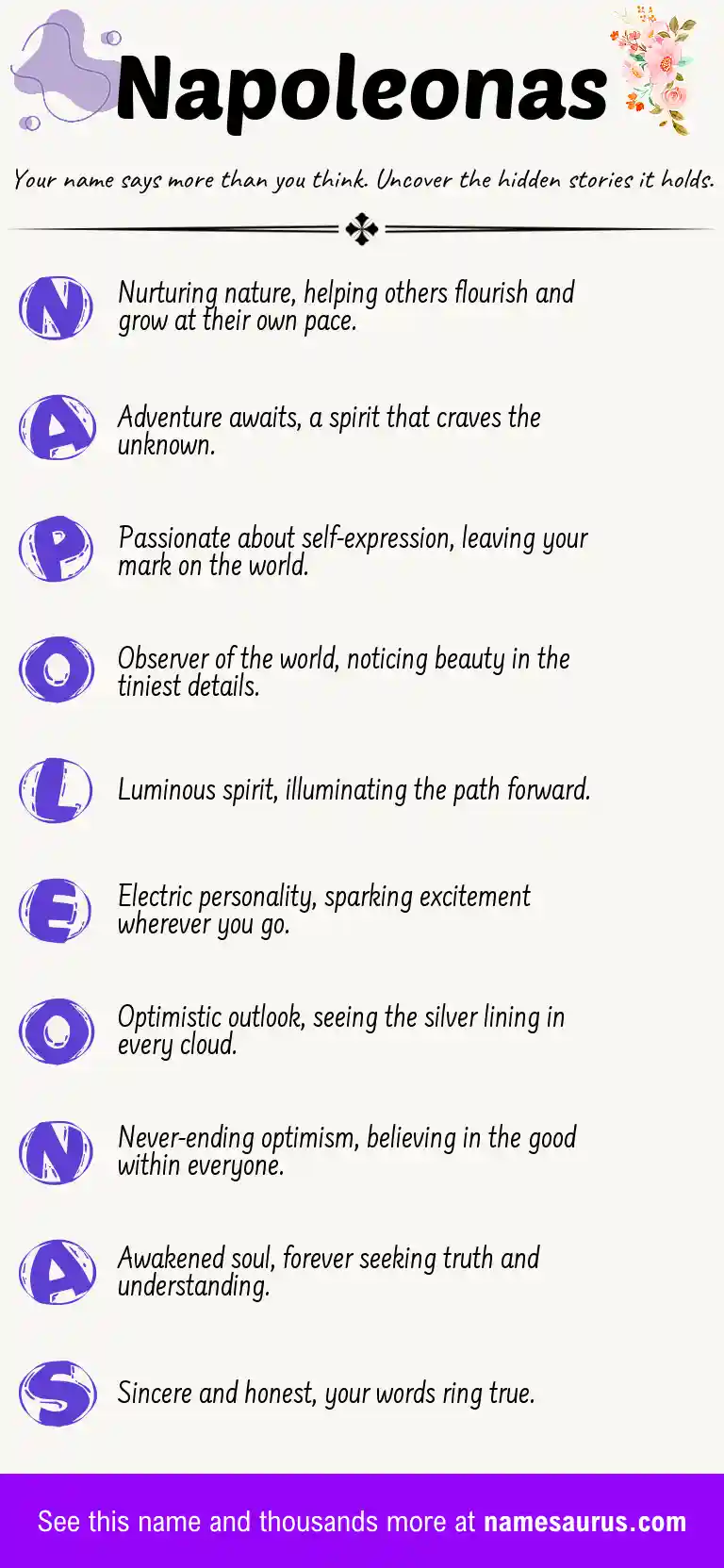 Acrostic poem about Napoleonas.