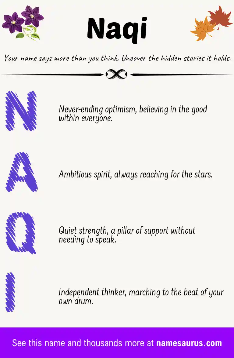 Acrostic poem about Naqi.