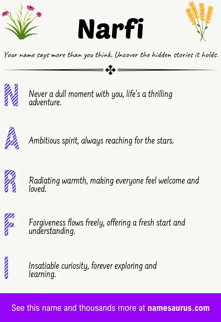 Acrostic poem about Narfi.