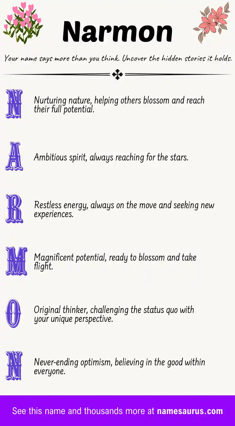 Acrostic poem about Narmon.
