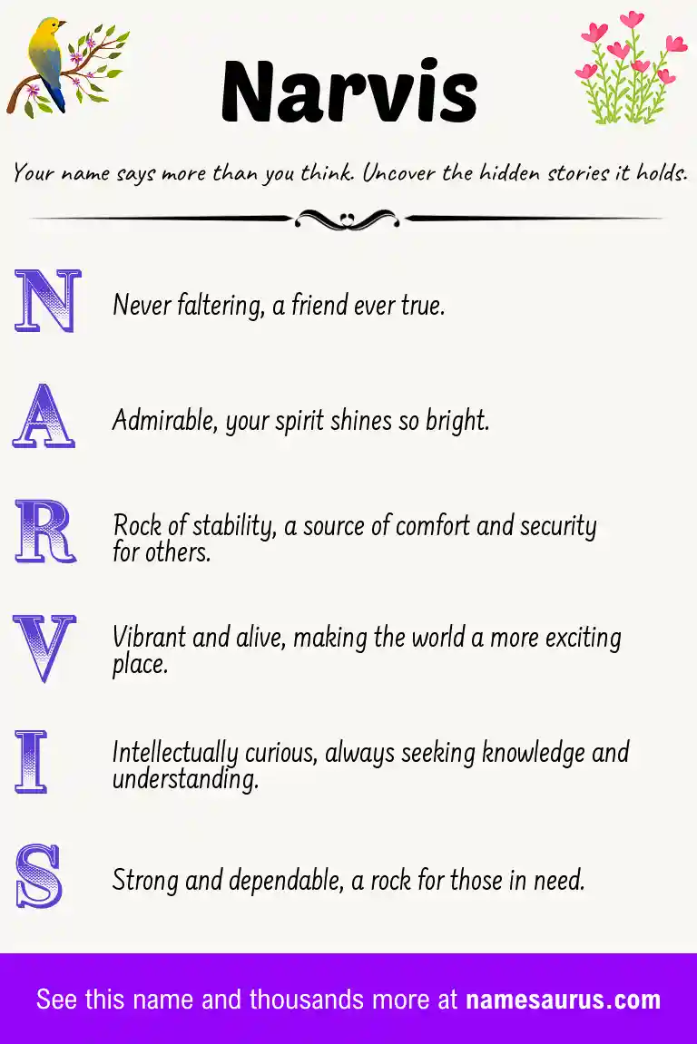 Acrostic poem about Narvis.