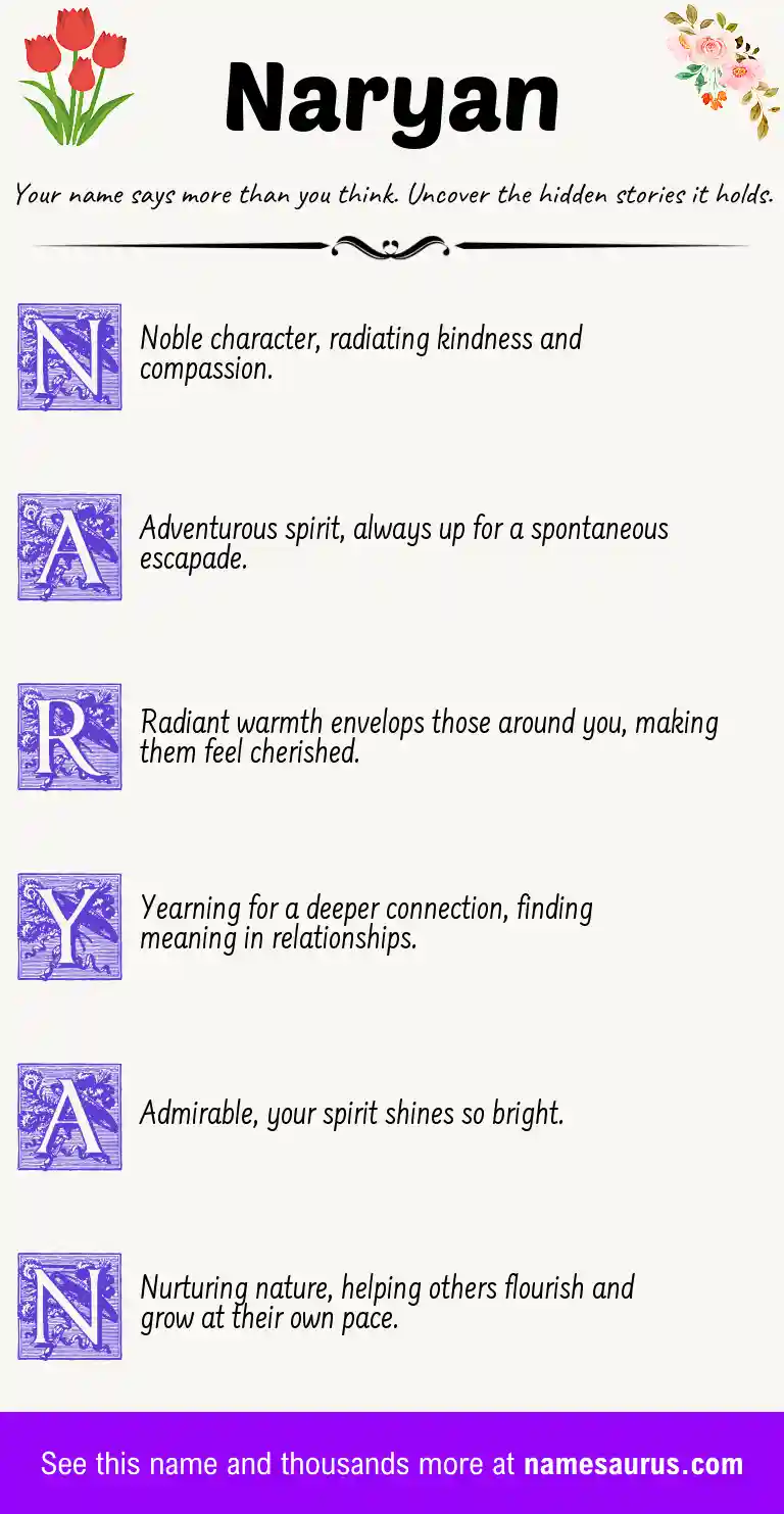 Acrostic poem about Naryan.
