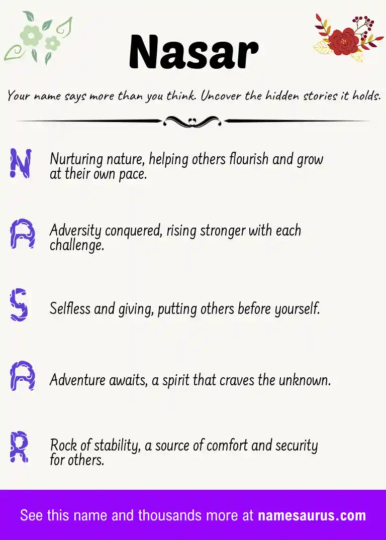 Acrostic poem about Nasar.