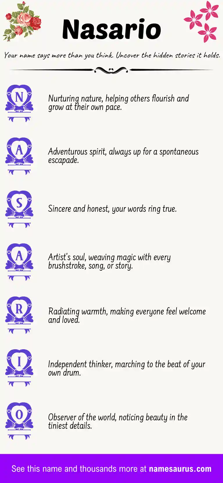 Acrostic poem about Nasario.