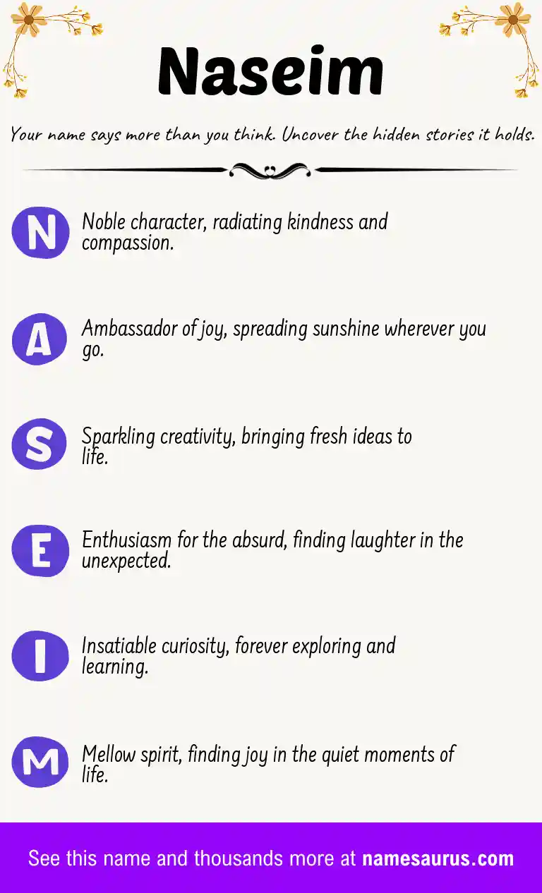 Acrostic poem about Naseim.