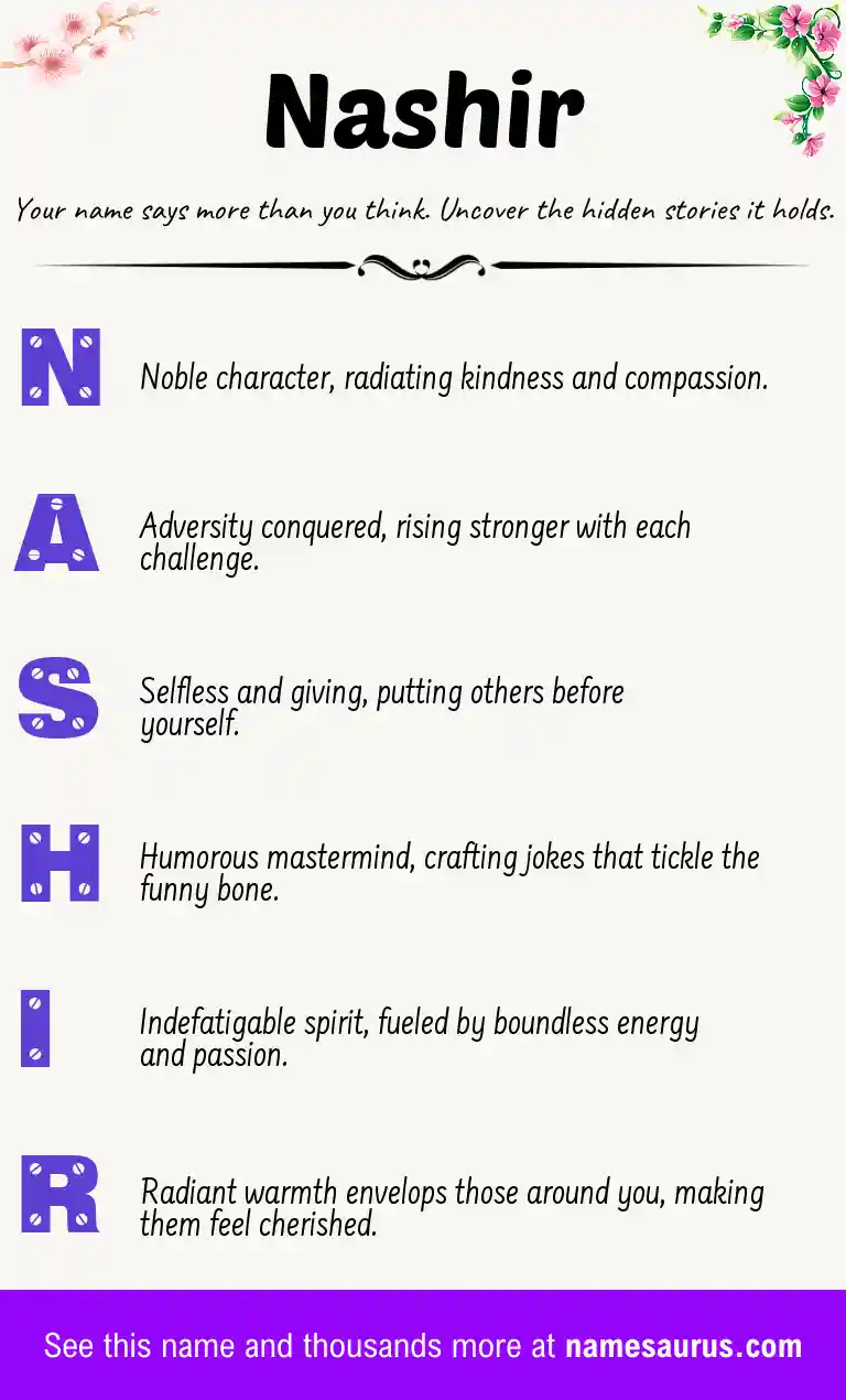 Acrostic poem about Nashir.