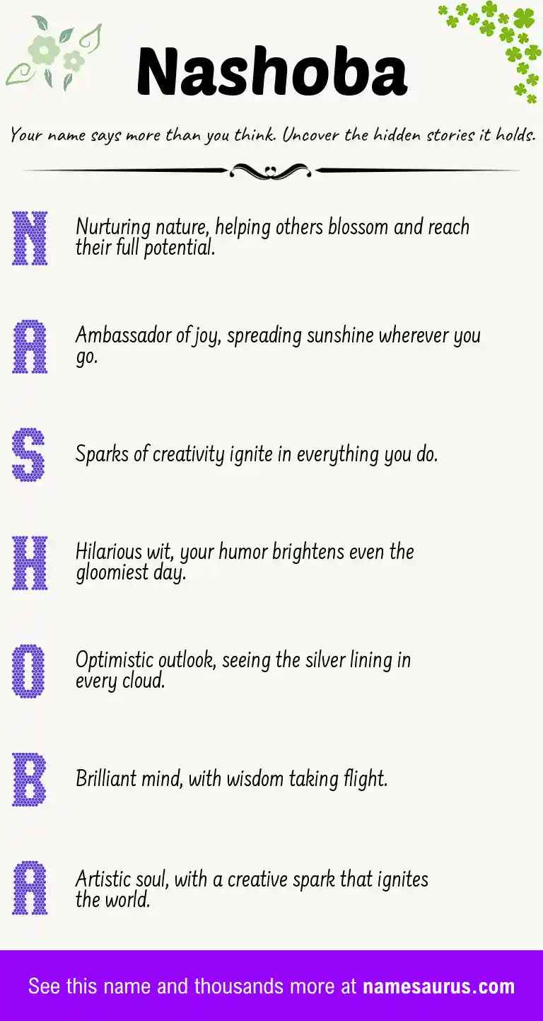 Acrostic poem about Nashoba.