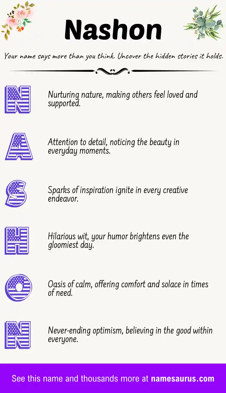 Acrostic poem about Nashon.