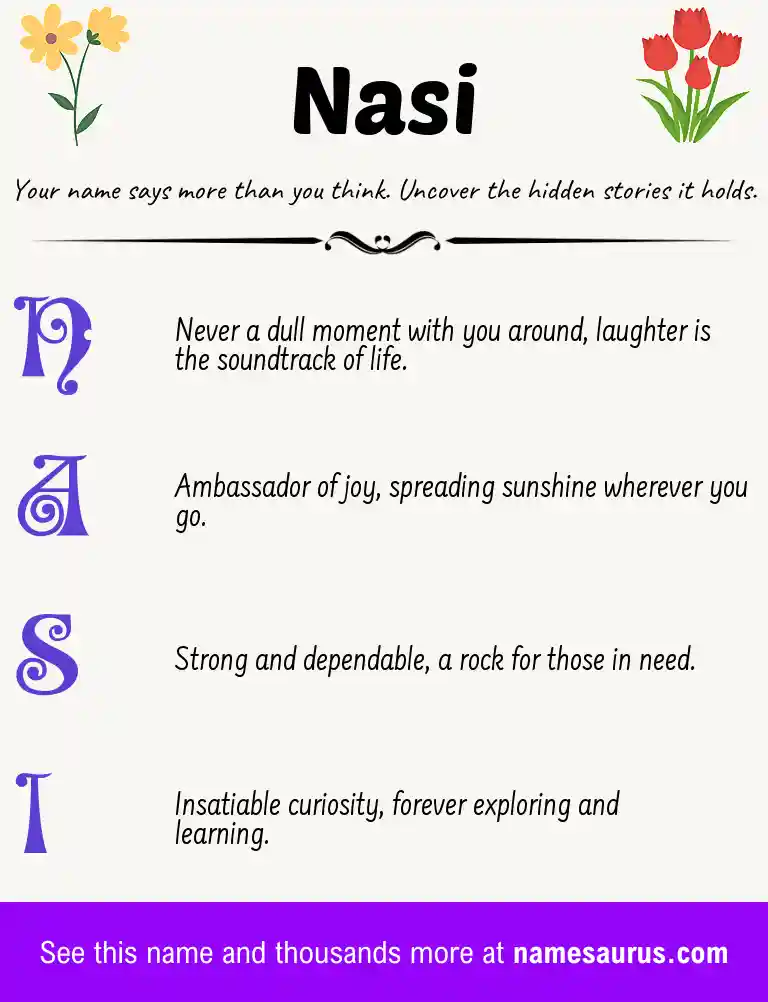 Acrostic poem about Nasi.