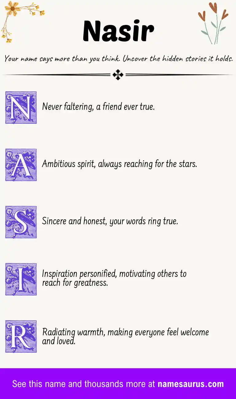 Acrostic poem about Nasir.