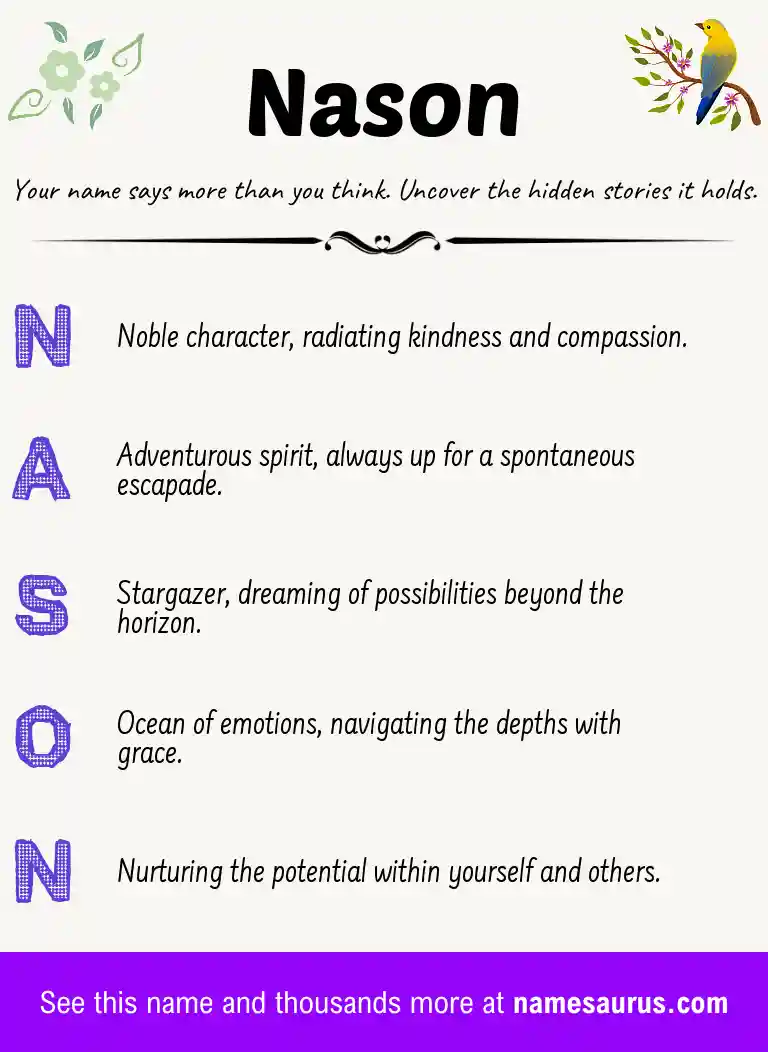 Acrostic poem about Nason.