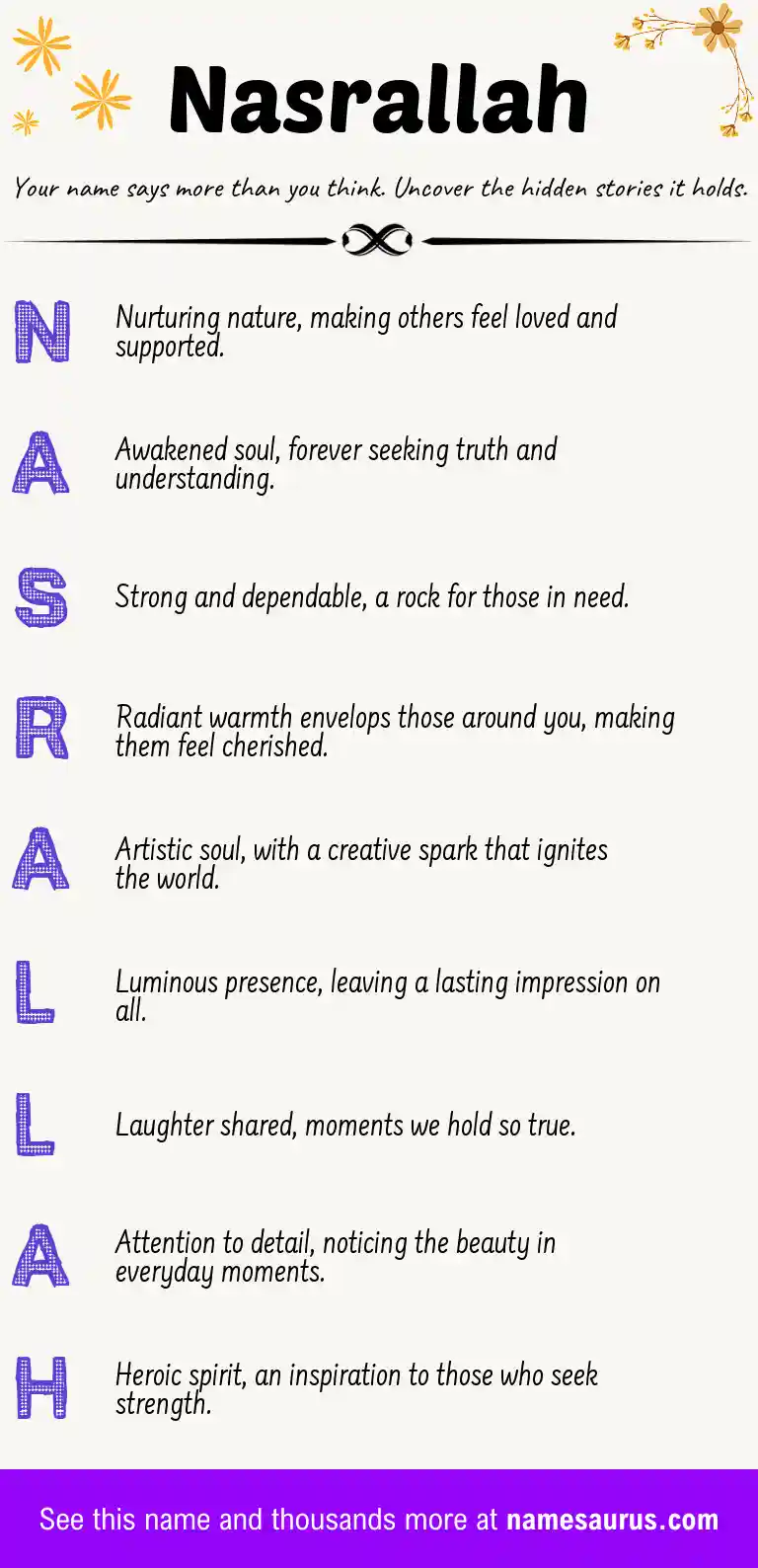 Acrostic poem about Nasrallah.