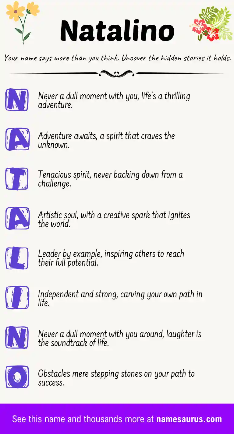 Acrostic poem about Natalino.